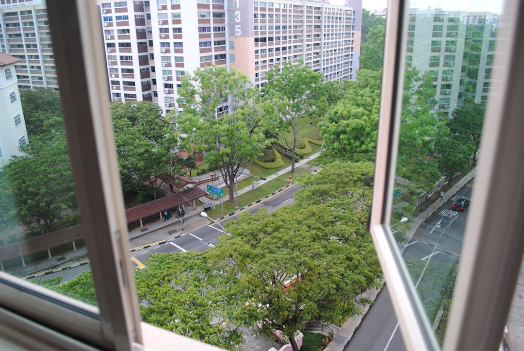a view of a city from a window