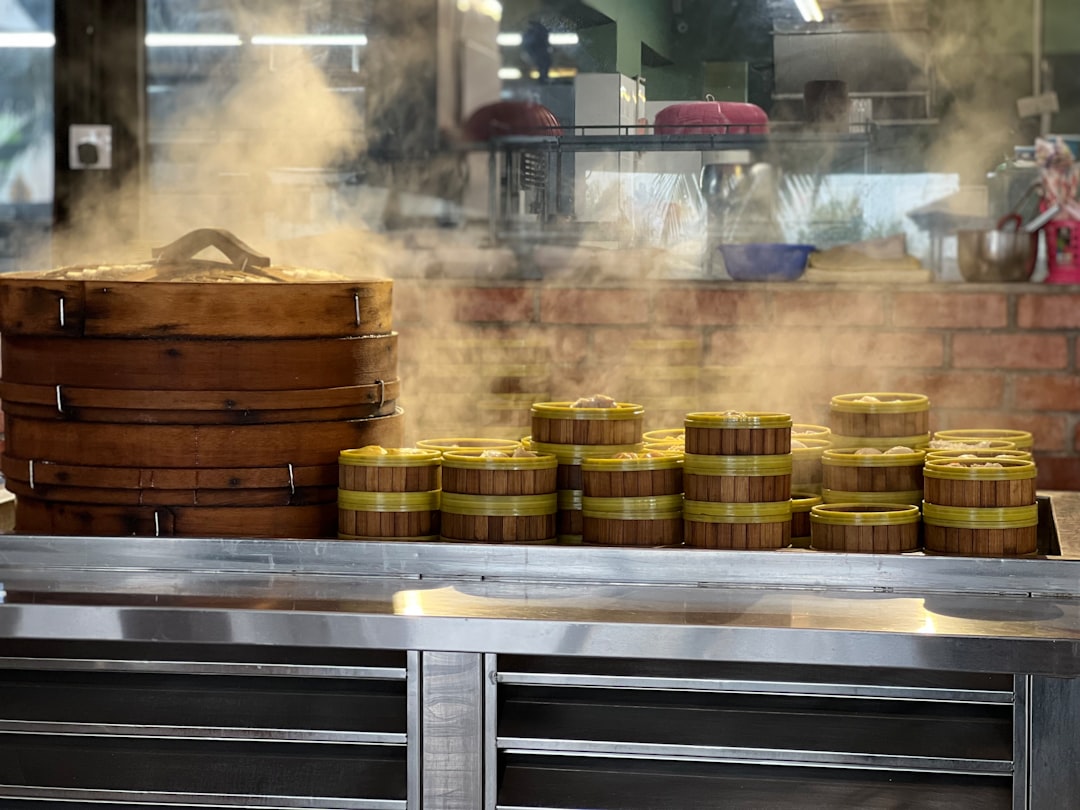 a kitchen filled with lots of wooden barrels
