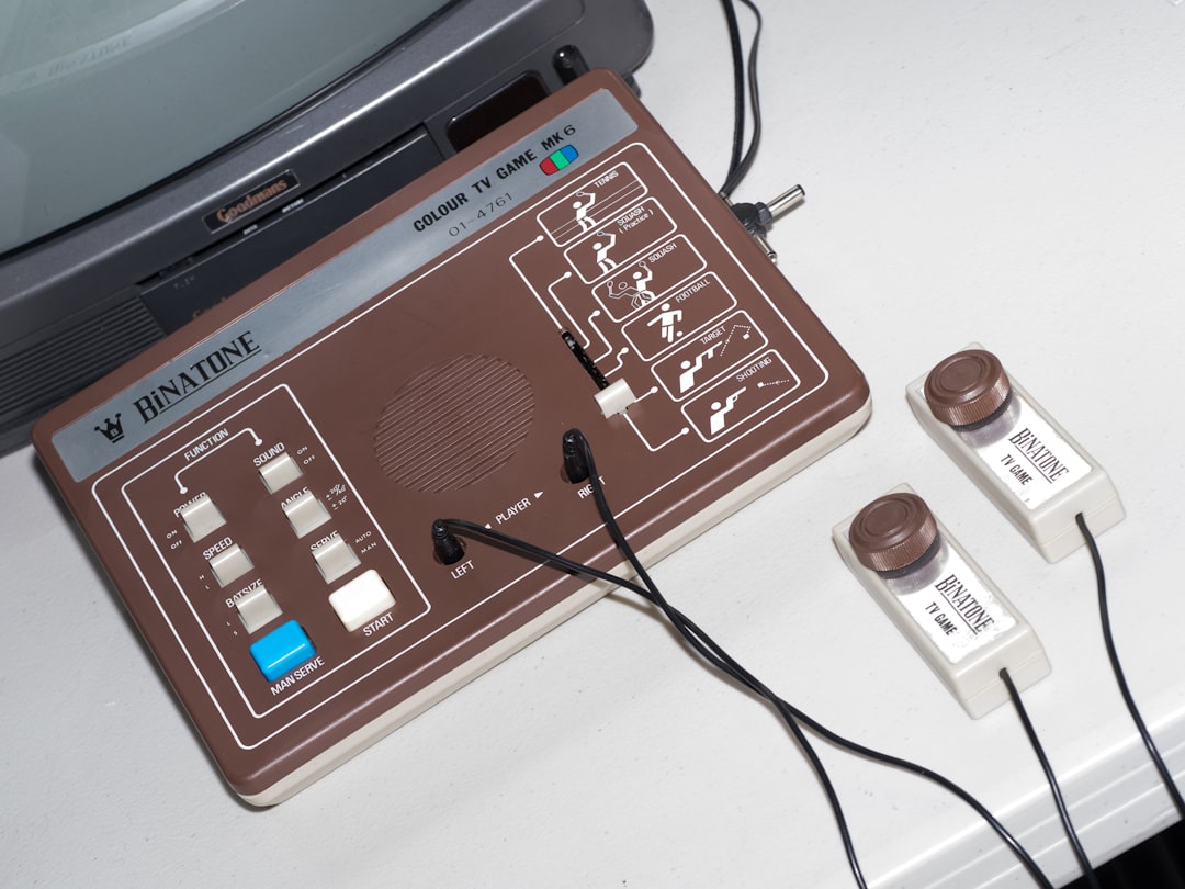 an electronic device sitting on top of a table