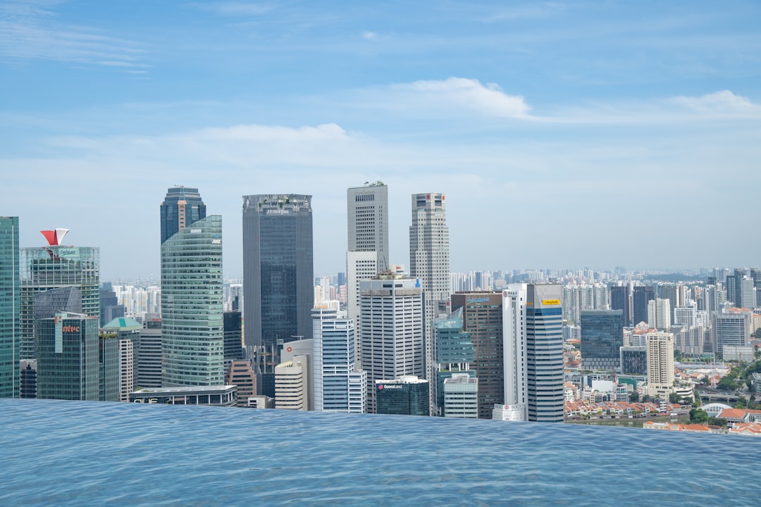a city skyline across the water