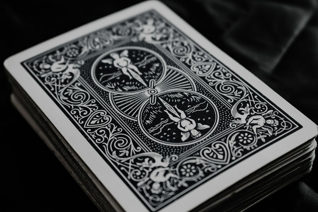 blue and white playing card
