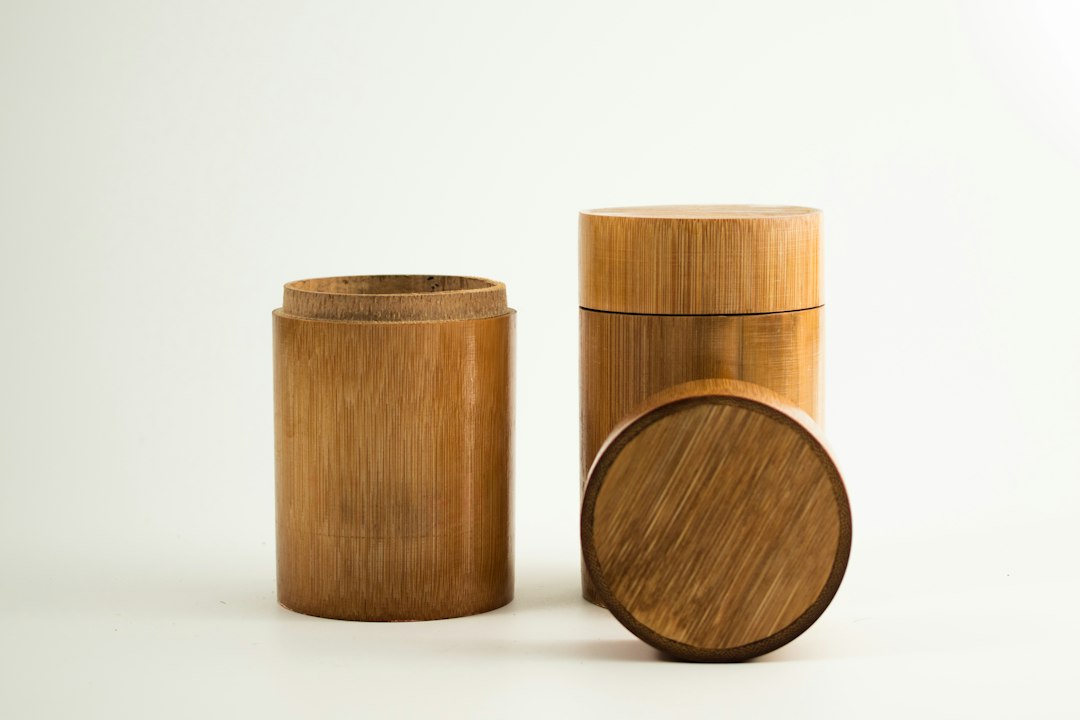 a couple of wooden containers sitting next to each other