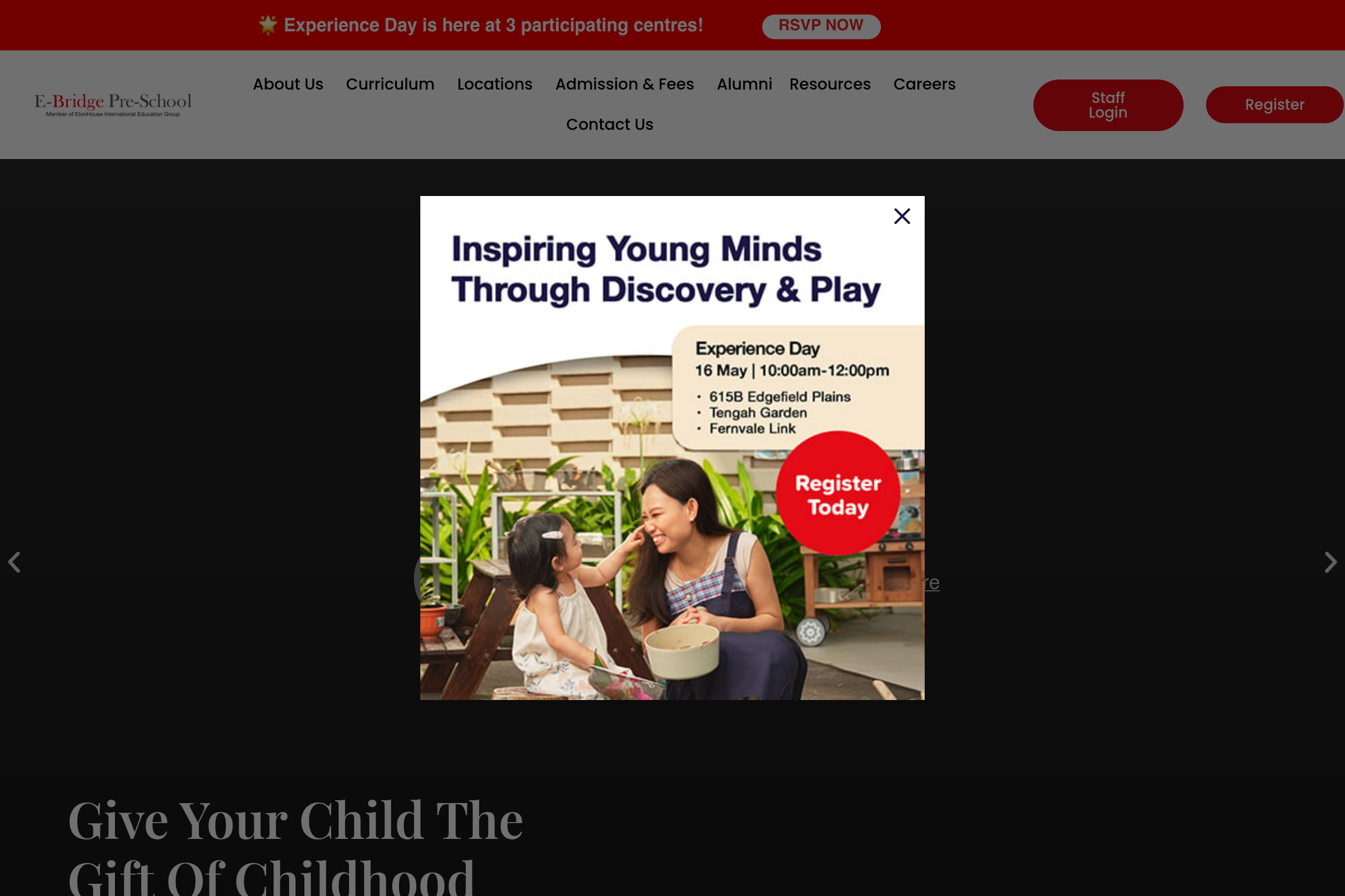 E-Bridge Pre-School website preview