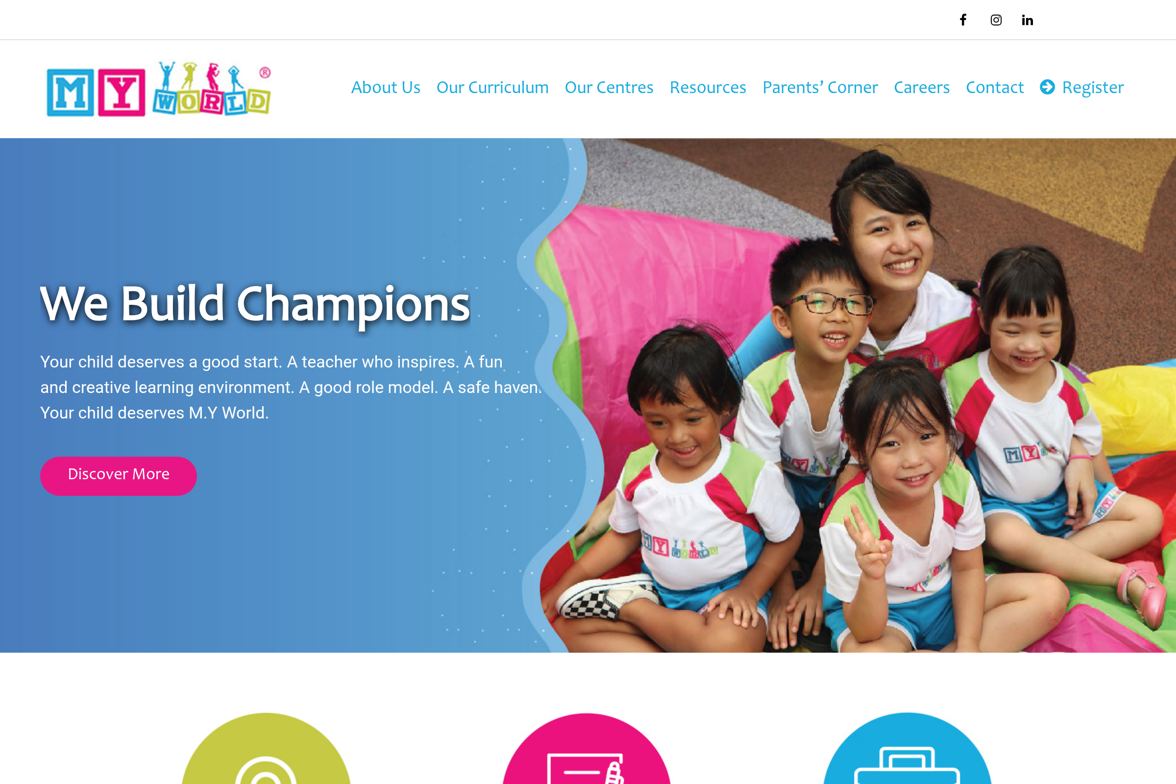 My World Preschool website preview