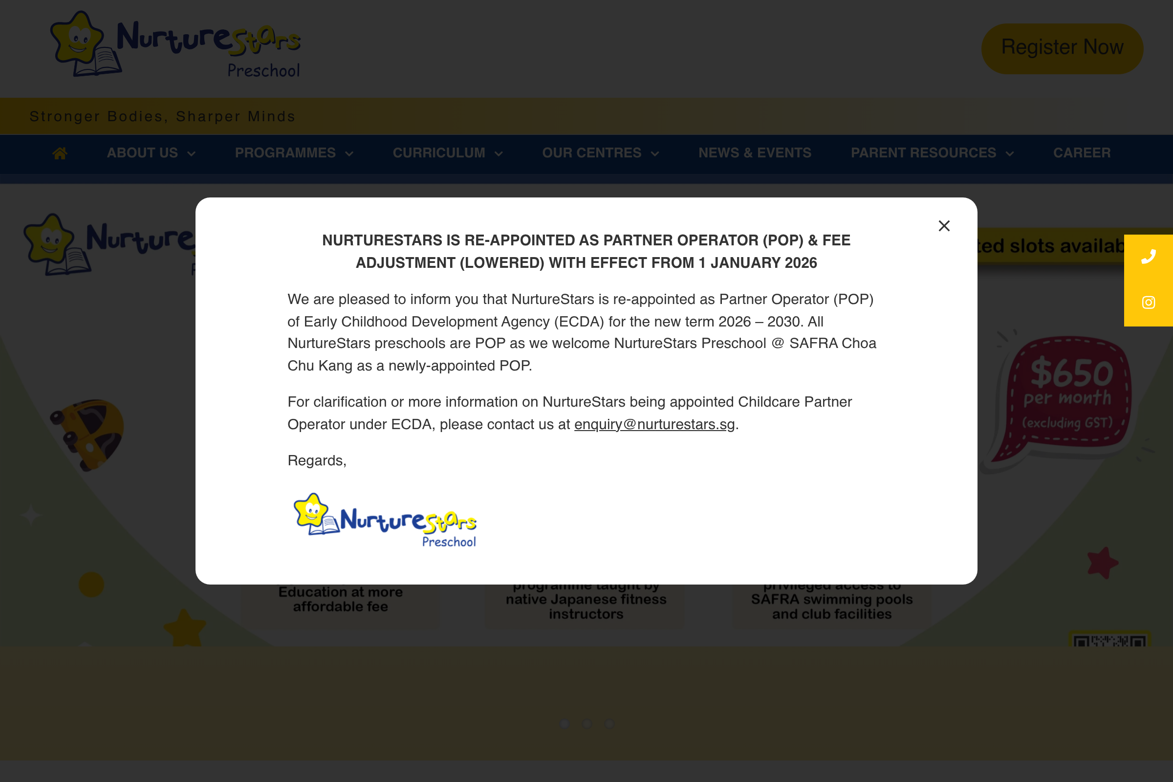 NurtureStars website preview