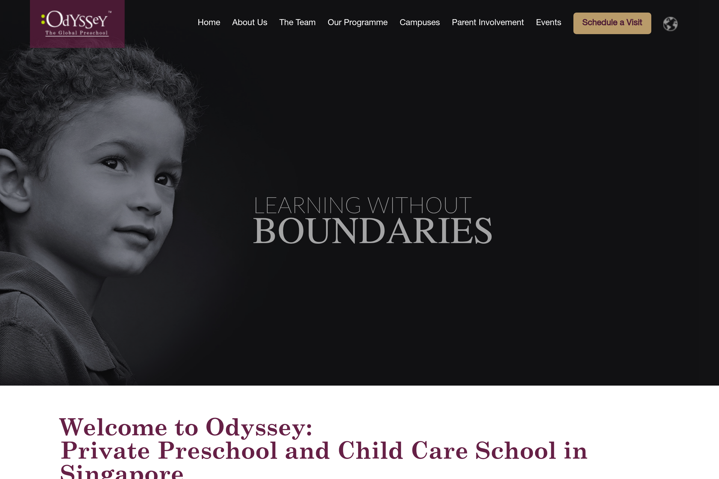 Odyssey The Global Preschool website preview