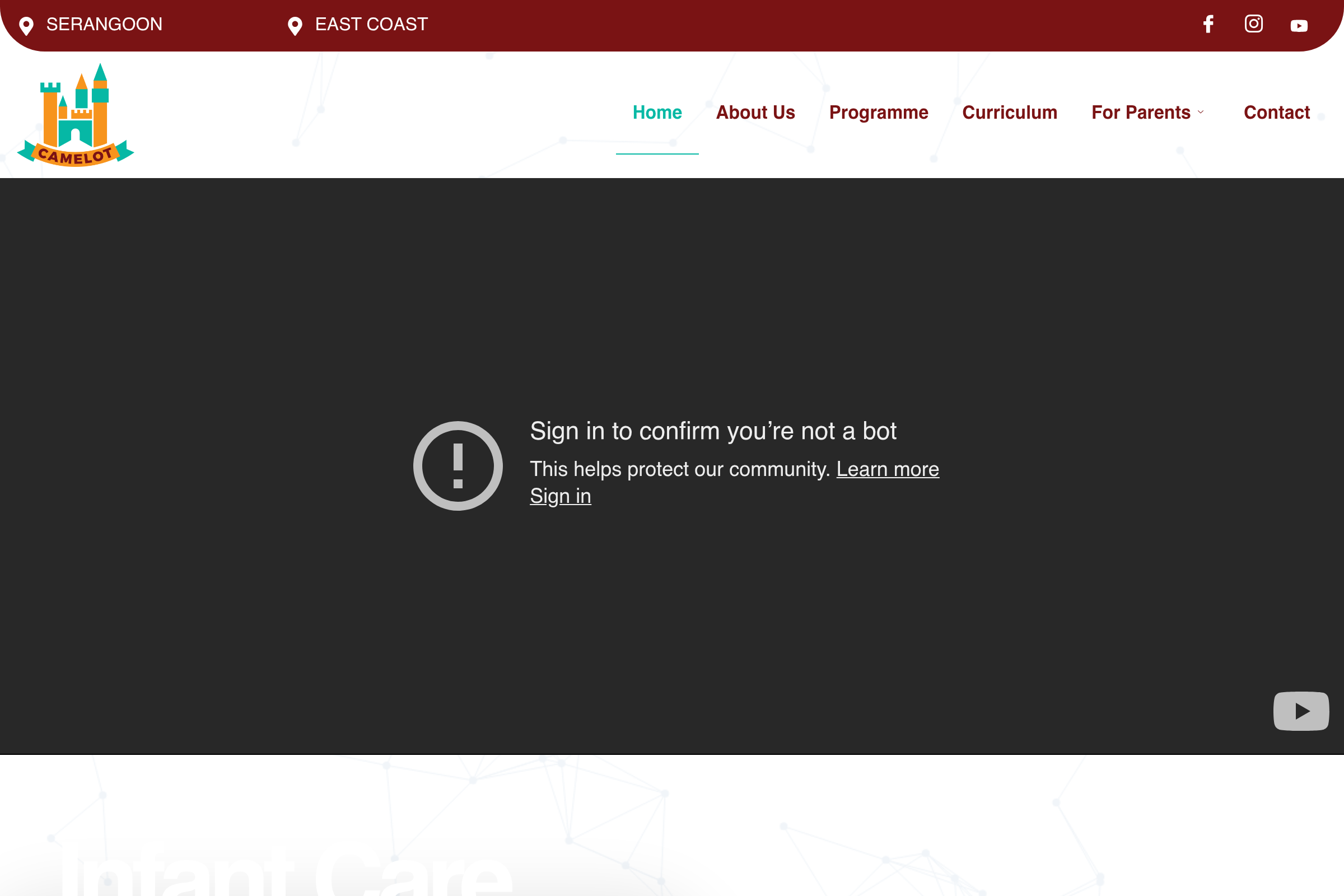 Camelot Infant Care website preview