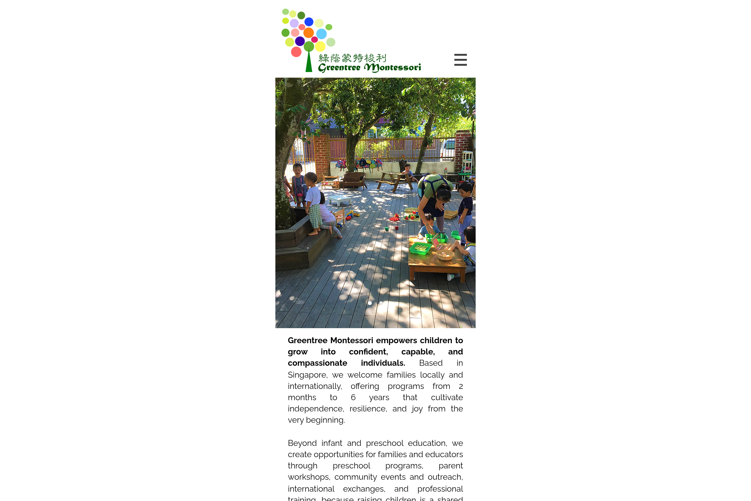 Greentree Montessori website preview