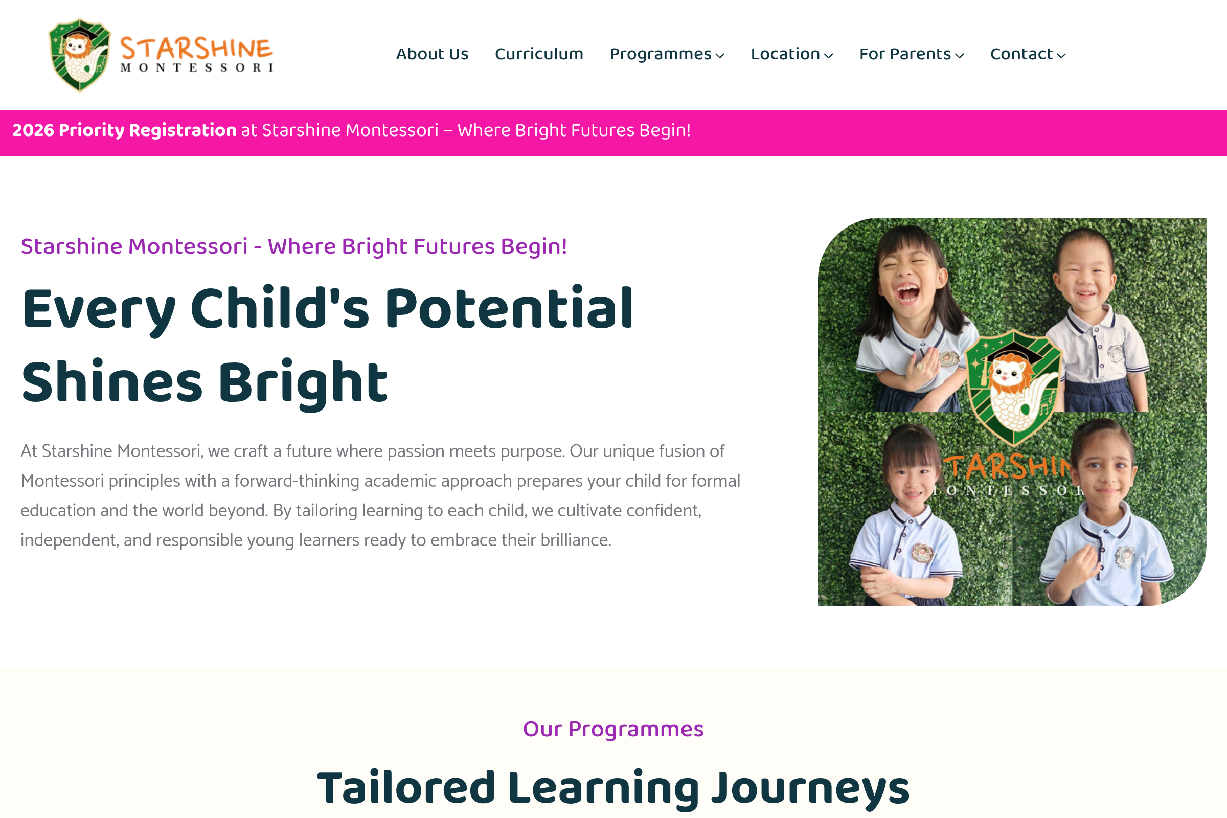 Starshine Montessori website preview