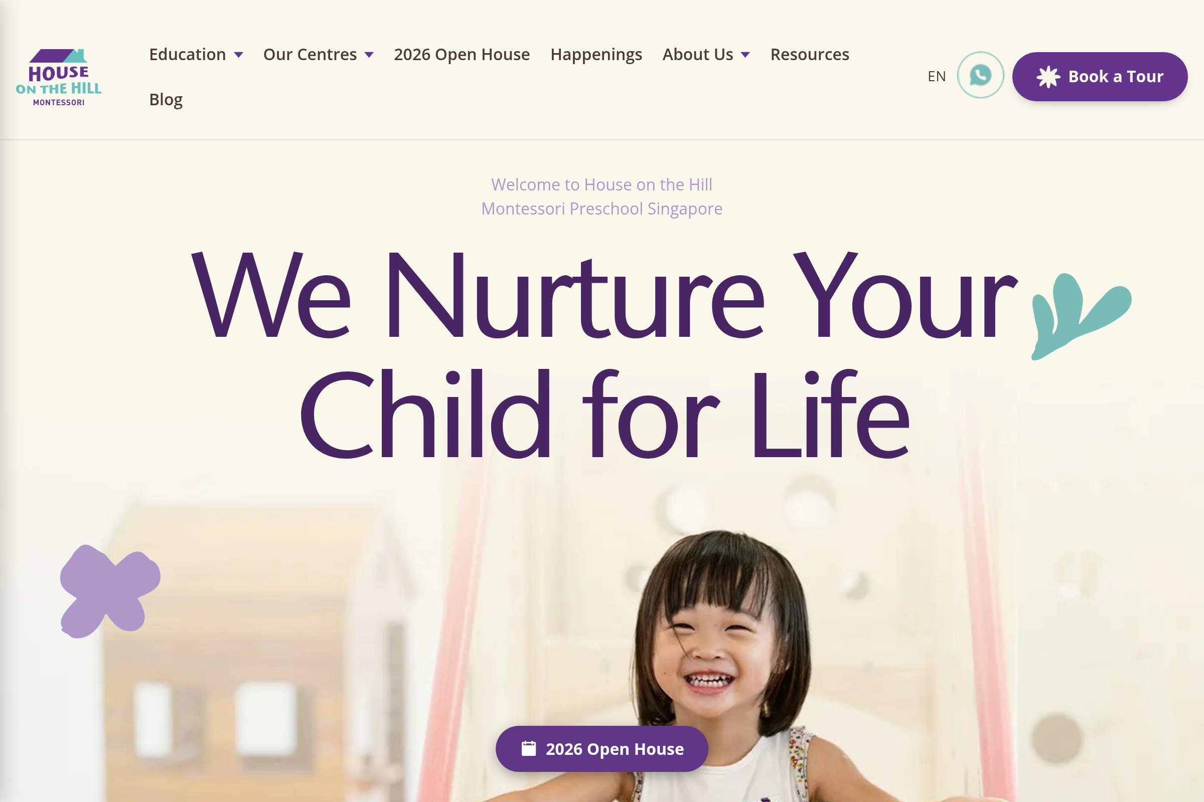 House on the Hill Montessori website preview