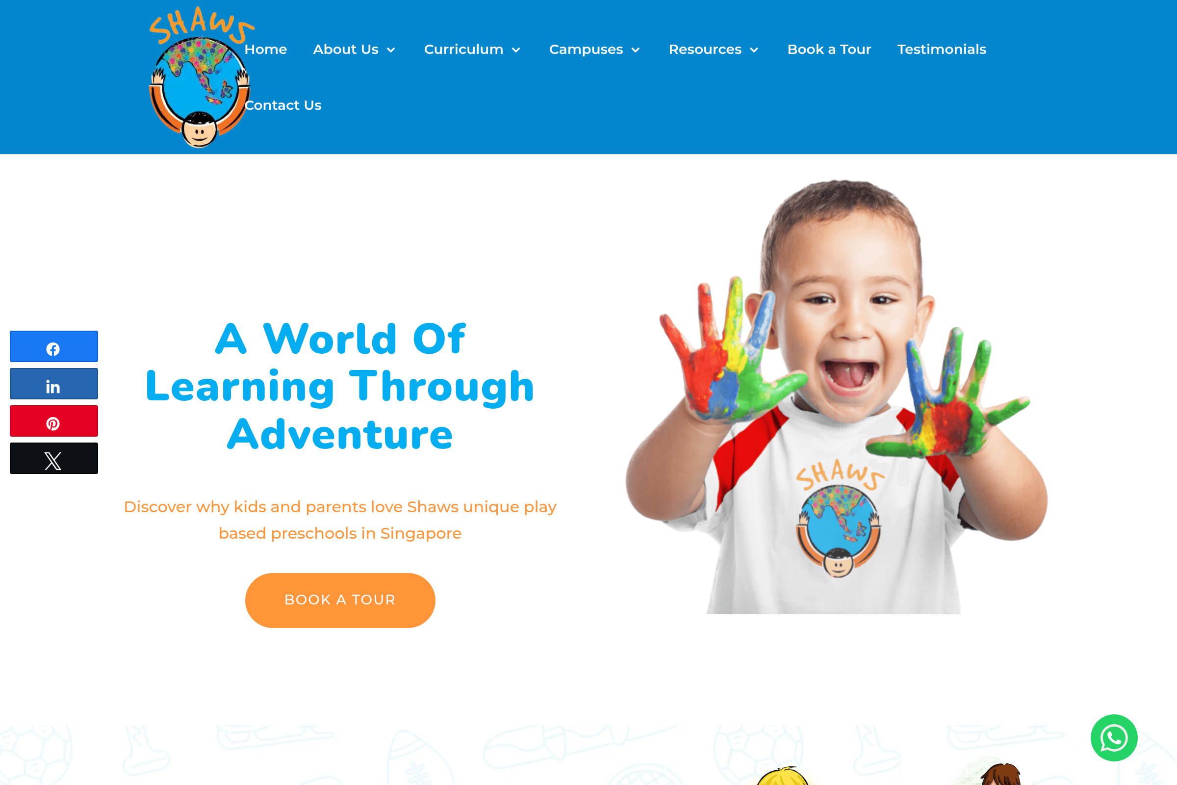 Shaws Preschool website preview
